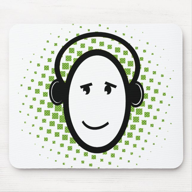 Happy DJ Guy Mouse Mat (Front)