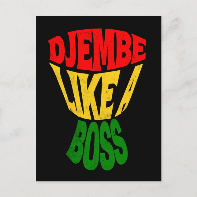 Happy Djembe like a boss African Drum Typography  Postcard (Front)