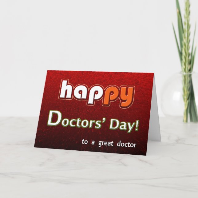 Happy Doctors' Day Bright And Colorful Thank You Card (Front)