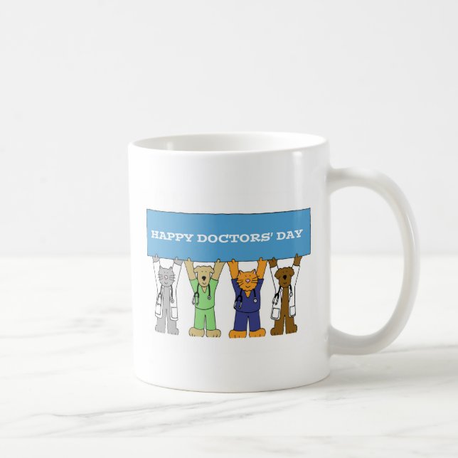 Happy Doctors' Day Cartoon Pets Coffee Mug (Right)