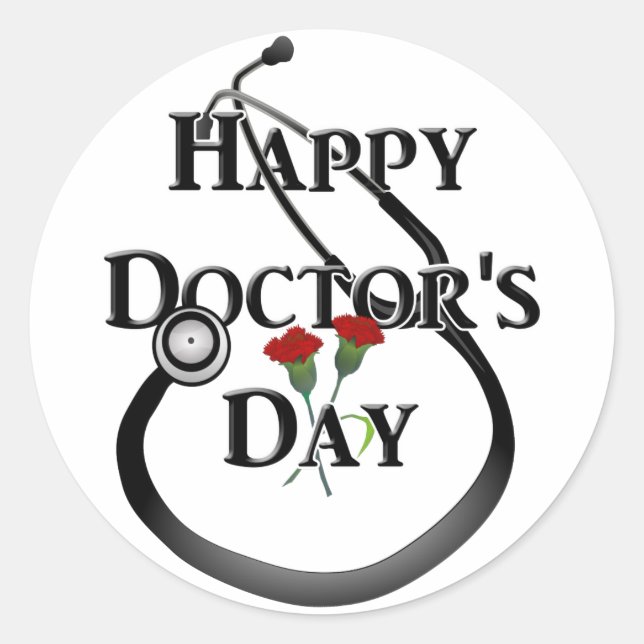 Happy Doctor's Day Classic Round Sticker (Front)