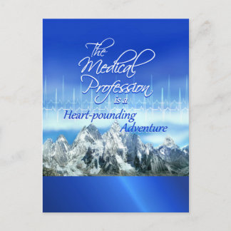 Happy Doctors' Day, Heartbeat and Mountains Postcard