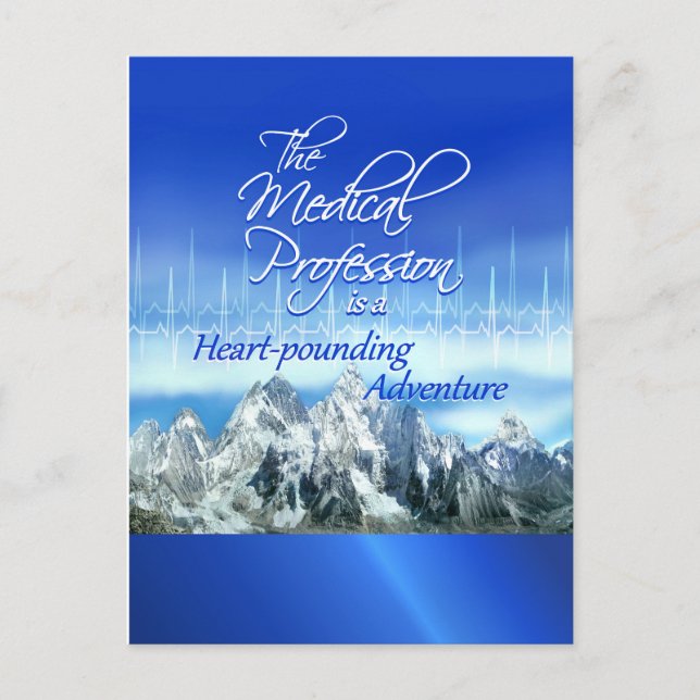 Happy Doctors' Day, Heartbeat and Mountains Postcard (Front)
