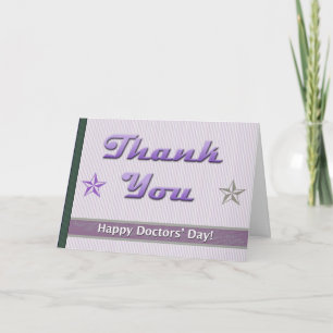 Happy Doctors' Day Purple Stripes and Stars Card
