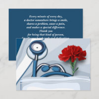 Happy Doctors' Day. Red Carnation Flat Cards