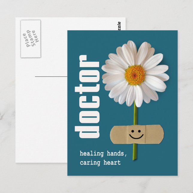 Happy Doctors' Day. Smiling Daisy  Postcard (Front/Back)