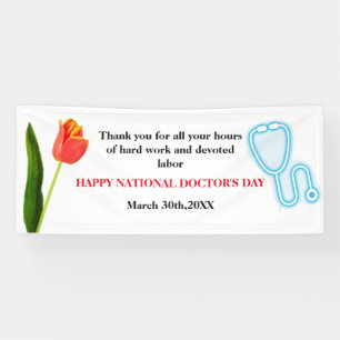 Happy Doctors Day Tulip & stethoscope Banner