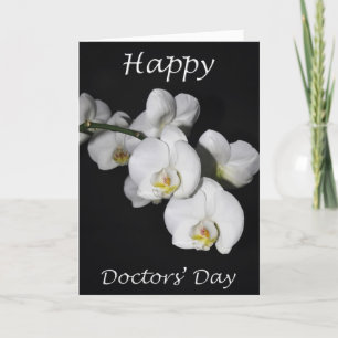Happy Doctors' Day White Orchid Flower Card