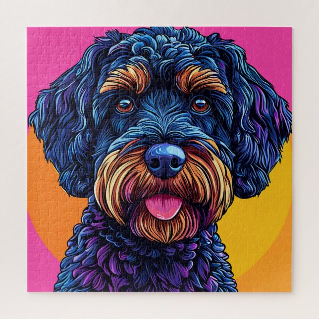 Happy Dog Against Colourful Background Jigsaw Puzzle (Vertical)