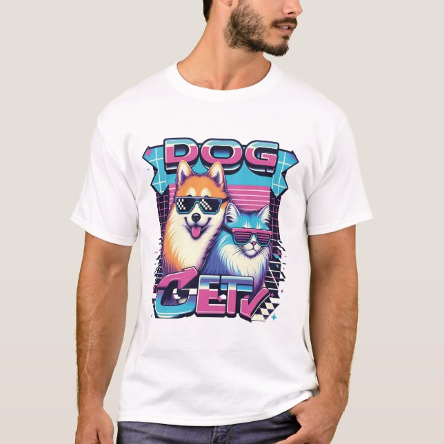 Happy dog and cat T-Shirt (Front)
