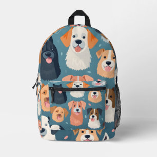 Happy dog collage  printed backpack