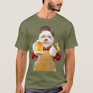 Happy Dog Drinking Beer T-Shirt