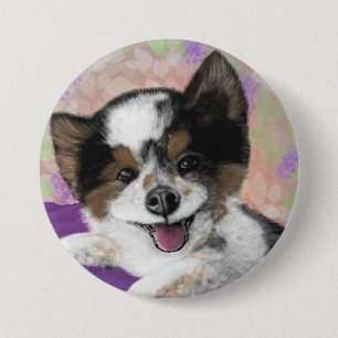 Happy Dog Face 7.5 Cm Round Badge