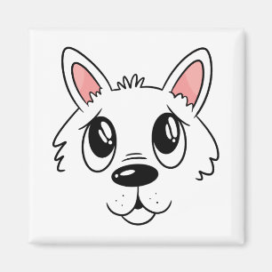 Happy Dog Face Magnet