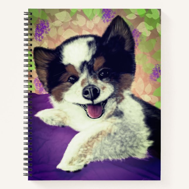 Happy Dog Face Notebook (Front)