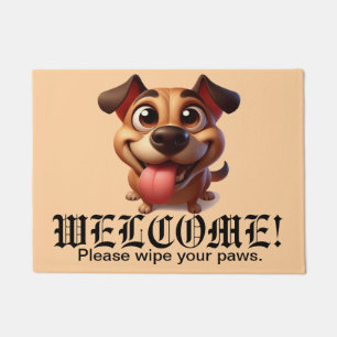 Happy Dog Funny Welcome Mat