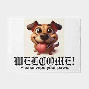 Happy Dog Funny Welcome Mat