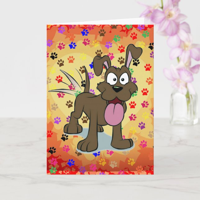 Happy Dog Greeting Card (Orchid)