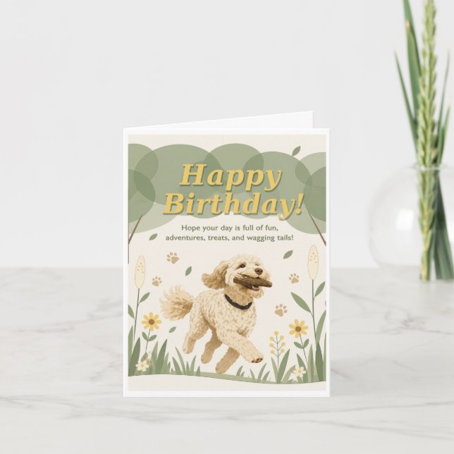 Happy Dog Happy Birthday Card (Front)