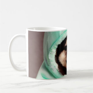 Happy Dog in a Mint Green Costume Coffee Mug