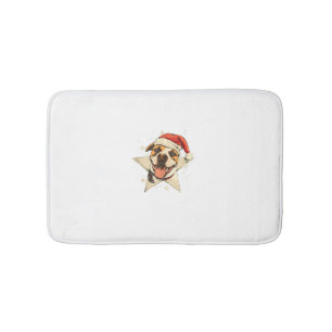 Happy Dog in Festive Season for Dogs  Bath Mat