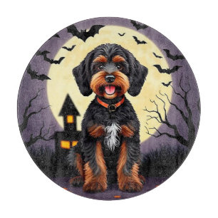 Happy Dog in Halloween Theme Cutting Board