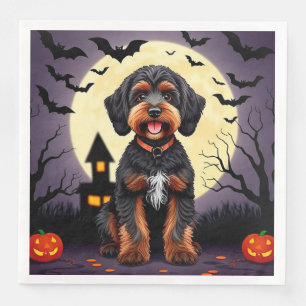 Happy Dog in Halloween Theme Napkin