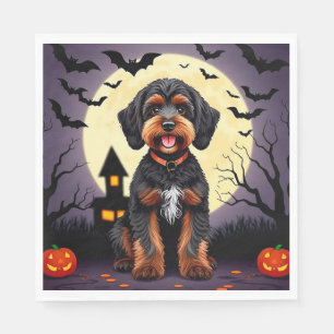 Happy Dog in Halloween Theme Napkin