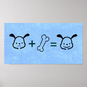 Happy Dog Math Print - Blue