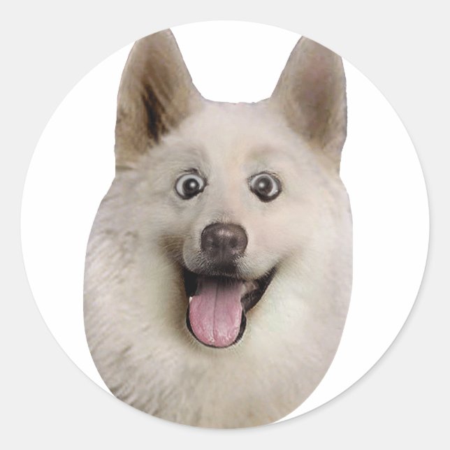 Happy_Dog_Mult_Products Classic Round Sticker (Front)