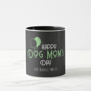 Happy Dog Mum’s Day with Green Balloons & Puppies Mug