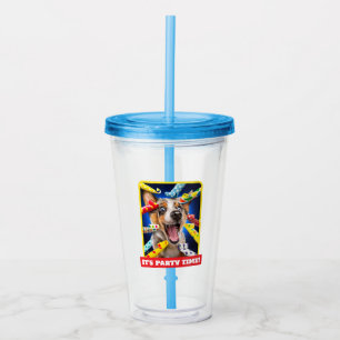Happy Dog Party Blowers Acrylic Tumbler