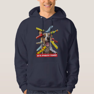 Happy Dog Party Blowers Hoodie