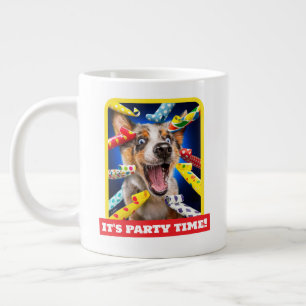 Happy Dog Party Blowers Large Coffee Mug