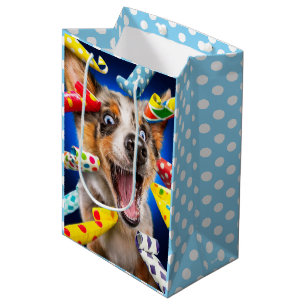 Happy Dog Party Blowers Medium Gift Bag