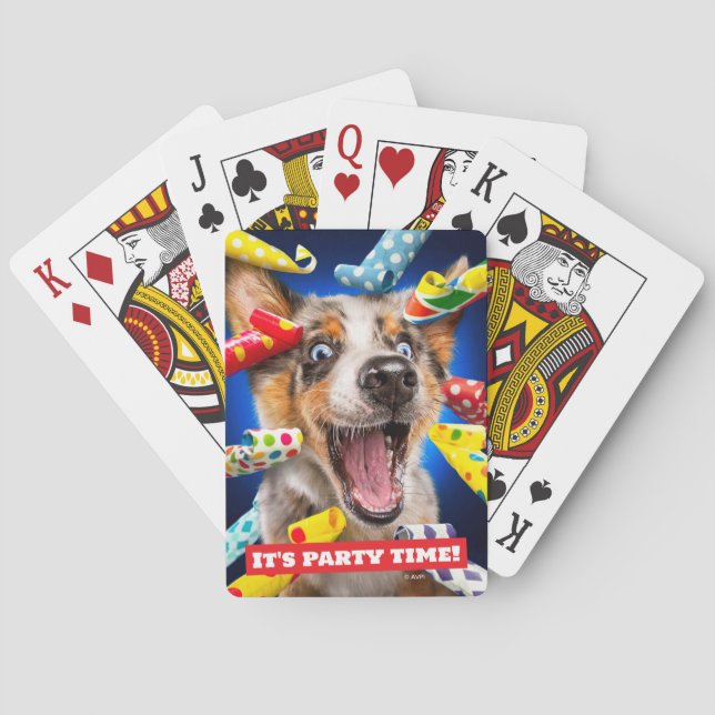 Happy Dog Party Blowers Playing Cards (Back)