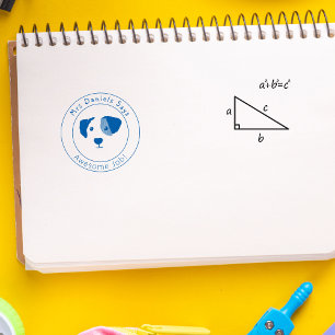 Happy Dog Personalised Teachers Classroom  Self-inking Stamp