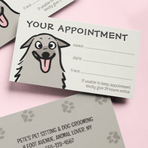 Happy Dog Pet Care Appointment Reminder  Business Card
