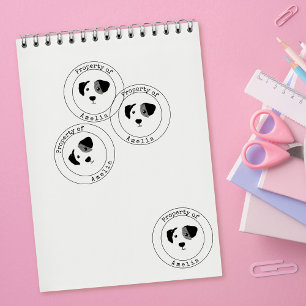 Happy Dog Property of  Rubber Stamp
