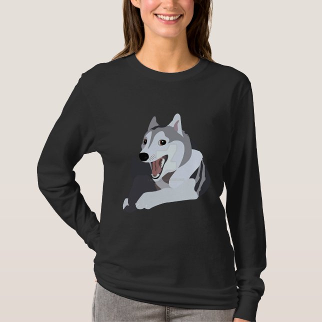 Happy Dog Pun Husky Meme T-Shirt (Front)