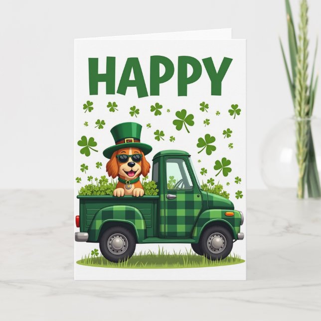 Happy Dog St Patricks Day Card (Front)