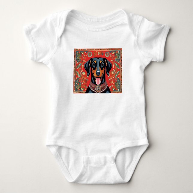 Happy Dog Template Replace with Your Photo Baby Bodysuit (Front)