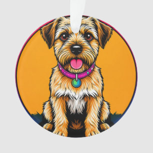 Happy Dog With a Colourful Collar Ornament