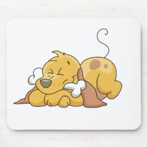 Happy Dog with Bone Mouse Mat