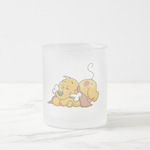 Happy Dog With Bone Tshirts and Gifts Frosted Glass Coffee Mug