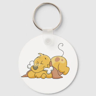 Happy Dog With Bone Tshirts and Gifts Key Ring