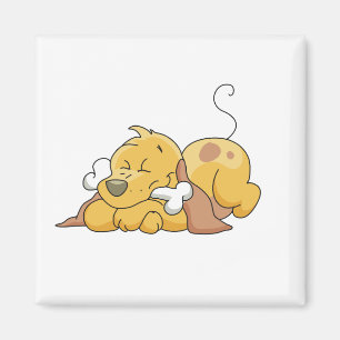 Happy Dog With Bone Tshirts and Gifts Magnet