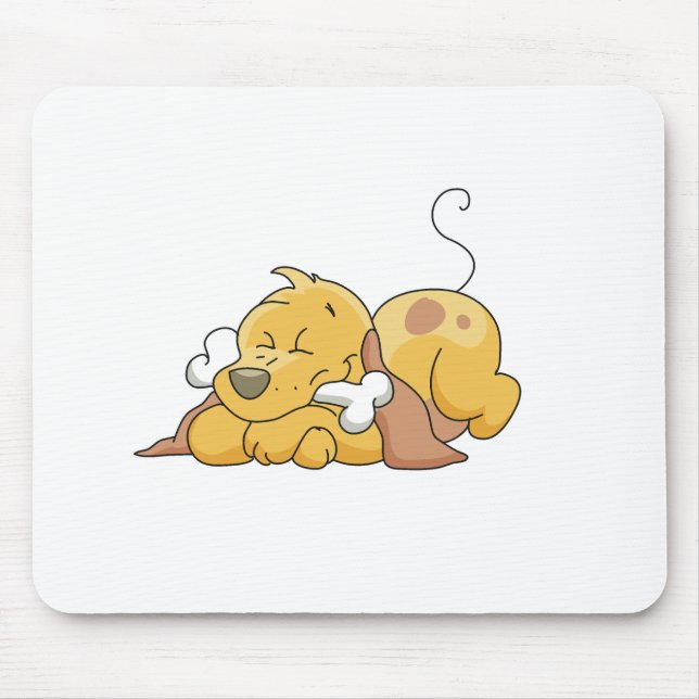 Happy Dog With Bone Tshirts and Gifts Mouse Mat (Front)