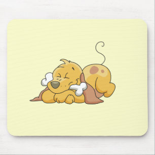 Happy Dog With Bone Tshirts and Gifts Mouse Mat