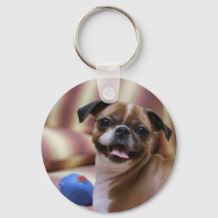 Happy Dog with Toy Key Ring